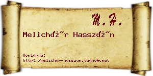 Melichár Hasszán névjegykártya